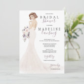 ラベンダーの花嫁のレースの結婚前パーティー 招待状 (スタンド正面)