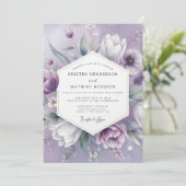 ラベンダーの花嫁衣裳 ロマンティックな結婚式 招待状 (スタンド正面)