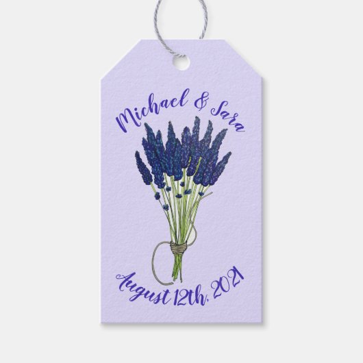 ラベンダーの花束 ハーブ 紫の花 ガーデン ギフトタグ (正面)