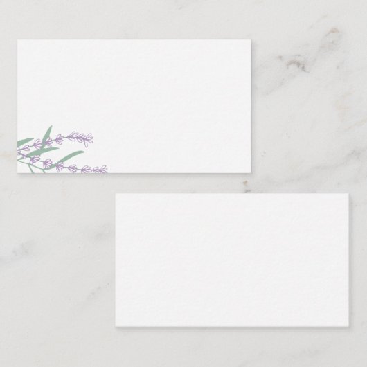 ラベンダーの花柄の座席表 プレイスカード (正面/裏面)