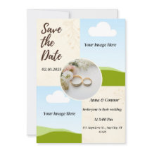 ラベンダーの花畑 ウェディングカード 個人名入れ