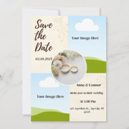 ラベンダーの花畑 ウェディングカード 個人名入れ 招待状