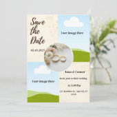 ラベンダーの花畑 ウェディングカード 個人名入れ 招待状 (スタンド正面)