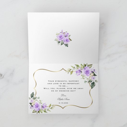 ラベンダーの花金ゴールド与えが届く遠くに 招待状 (内部)