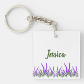 ラベンダーの花 キーホルダー (正面)