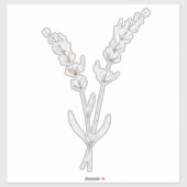 ラベンダーの花 - シンプルな細線画 シール (シート)