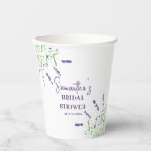 ラベンダーの花　パープル　水彩　ブライダルシャワー 紙コップ (正面)