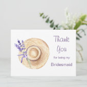 ラベンダーの花 ブライズメイドへの感謝 サンキューカード (スタンド正面)