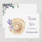 ラベンダーの花 ブライズメイドへの感謝 サンキューカード (正面/裏面)