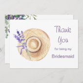 ラベンダーの花 ブライドメイド ありがとう サンキューカード (正面/裏面)