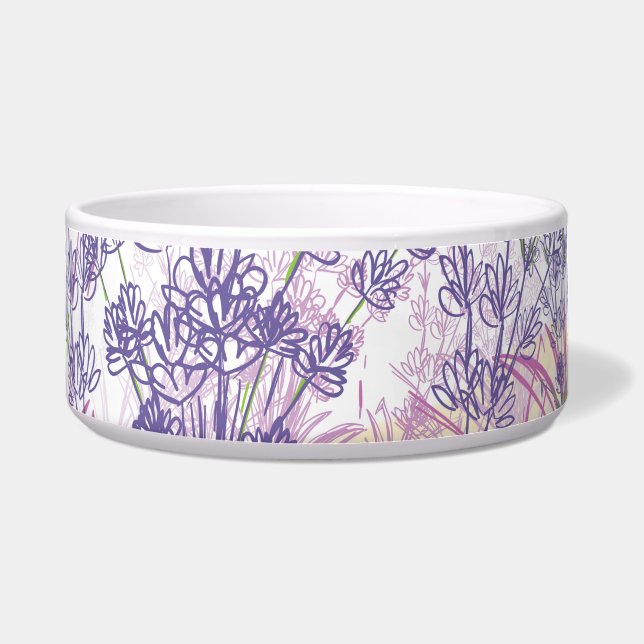 ラベンダーの花 ボウル (正面)
