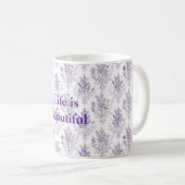 ラベンダーの花 人生は美しい コーヒーマグカップ (正面右)