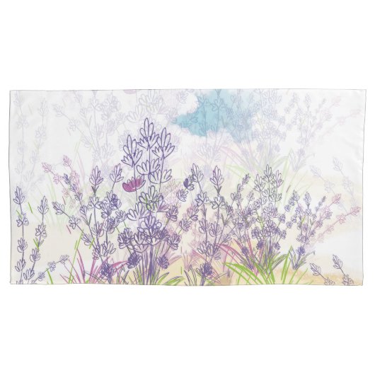 ラベンダーの花 枕カバー (正面)