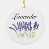 ラベンダーの花 水彩画 ハーブ 紫 おしゃれ セラミックオーナメント (裏面)