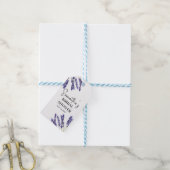 ラベンダーの花 紫の水彩色のウェディングシャワー ギフトタグ (より糸付き)