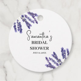 ラベンダーの花 紫の水彩 結婚前のお祝い フェイバータグ