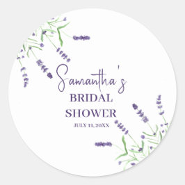 ラベンダーの花 紫の水彩 結婚前のお祝い ラウンドシール