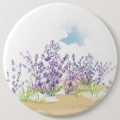 ラベンダーの花 缶バッジ (正面)