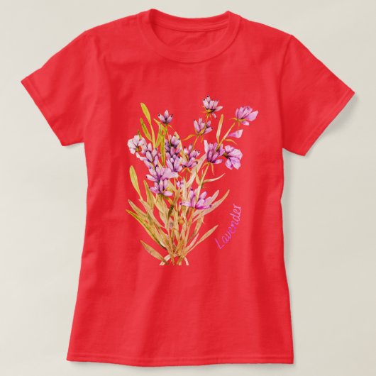 ラベンダーの花Tシャツ Tシャツ (デザイン正面)