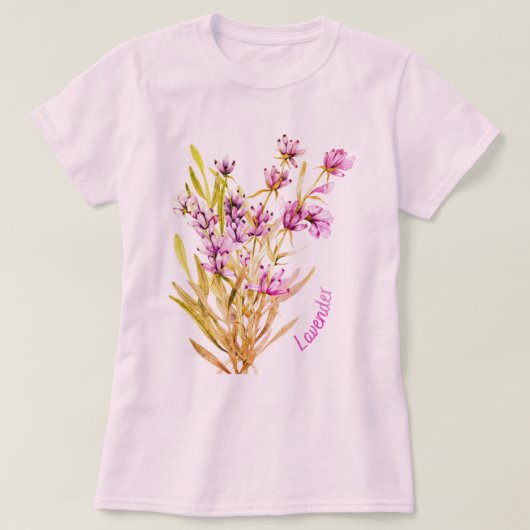 ラベンダーの花Tシャツ Tシャツ (デザイン正面)