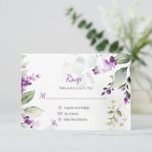 ラベンダーの茎と結婚緑 招待状 (スタンド正面)