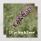 ラベンダーの茎、あなたは私の花のカードになるのだろうか 招待状 (正面/裏面)