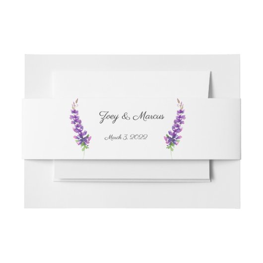 ラベンダーの茎 招待状ベリーバンド (正面例)