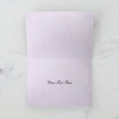 ラベンダーの薄紫のヴィンテージの鳥かごの鳥の結婚 サンキューカード (内部)