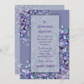 ラベンダーの薄紫A特別カード サンキューカード (正面/裏面)