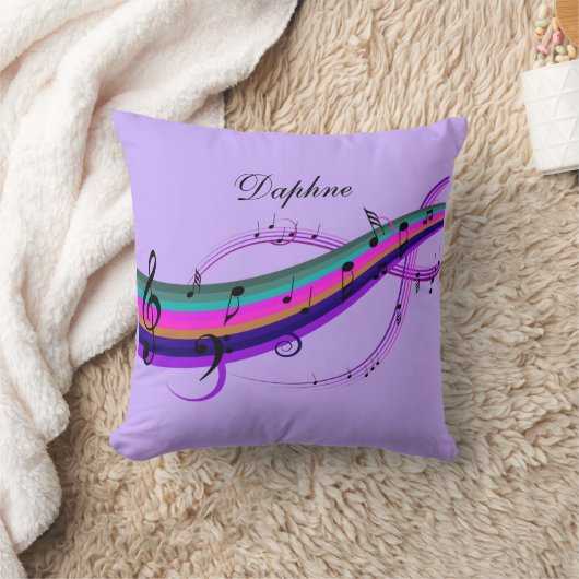 ラベンダーの虹音楽はパーソナライズな枕に注意します クッション (ブランケット)