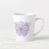 ラベンダーの蝶の水彩ラテマグ カフェラテマグ (右)