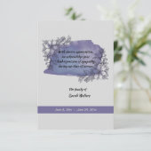 ラベンダーの記憶の死別は感謝していしています サンキューカード (スタンド正面)