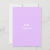 ラベンダーの赤ちゃんポップ・アートのシャワーの準備ができている 招待状 (裏面)