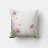 ラベンダーの野生花のプールの投球のソファの枕 クッション (裏面)