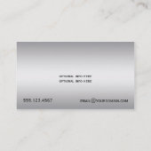 ラベンダーの銀製のグランジなダマスク織の華美な銀の渦巻 名刺 (裏面)