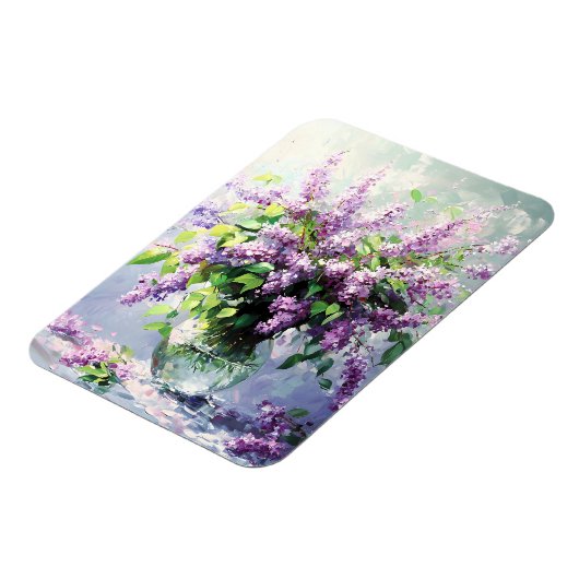 ラベンダーの開花ライラックブーケ マグネット (左側)