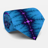 ラベンダーの青の紫色のMandelbrotの十字 ネクタイ (ロール)