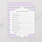 ラベンダーの願いベビー/赤素晴らしちゃんシャワーアイディア アドバイスカード (正面/裏面)