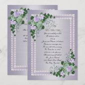 ラベンダーの55周年結婚記念日の誓い更新 招待状 (正面/裏面)