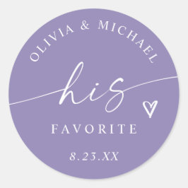 ラベンダーのHis Favoriteモダンウェディングトリートバッグ ラウンドシール
