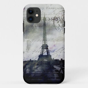 ラベンダーのiPhone 5 IDの場合の織り目加工のパリ iPhone 11 ケース