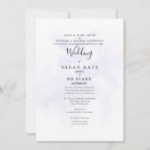 ラベンダーは両親に2つの会場を結婚設定 招待状 (正面)