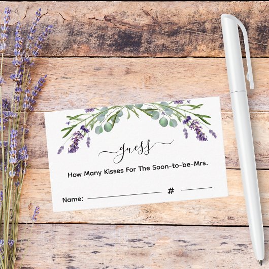 ラベンダーは、どれくらいの数のキスブライダルシャワーゲーム エンクロージャーカード