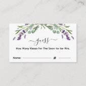 ラベンダーは、どれくらいの数のキスブライダルシャワーゲーム エンクロージャーカード (正面)