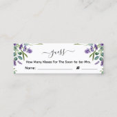 ラベンダーは、どれくらいの数のキスブライダルシャワーゲーム スキニー名刺 (正面)