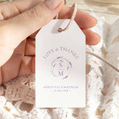 ラベンダーをテーマにしたメッセージカードモノグラムクレスト ギフトタグ