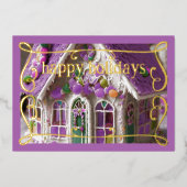 ラベンダーアイスティングガーブレッドハウスキャンディ 箔シーズンカード (正面)