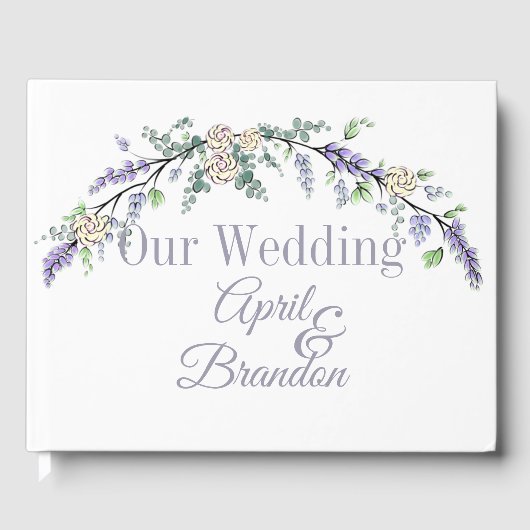 ラベンダーアイボリーバラ及びユーカリ ゲストブック (正面)