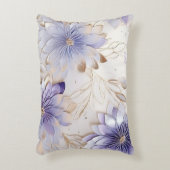 ラベンダーアイボリーパール金ゴールド結婚フローラ アクセントクッション (正面(垂直))