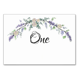 ラベンダーアイボリーローズとユーカリ テーブルナンバー